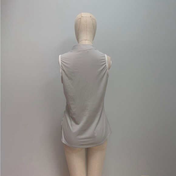 Adidas Engineered Gray White Striped Sleeveless Polo Golf Tank Top - Medium - Picture 3 of 8